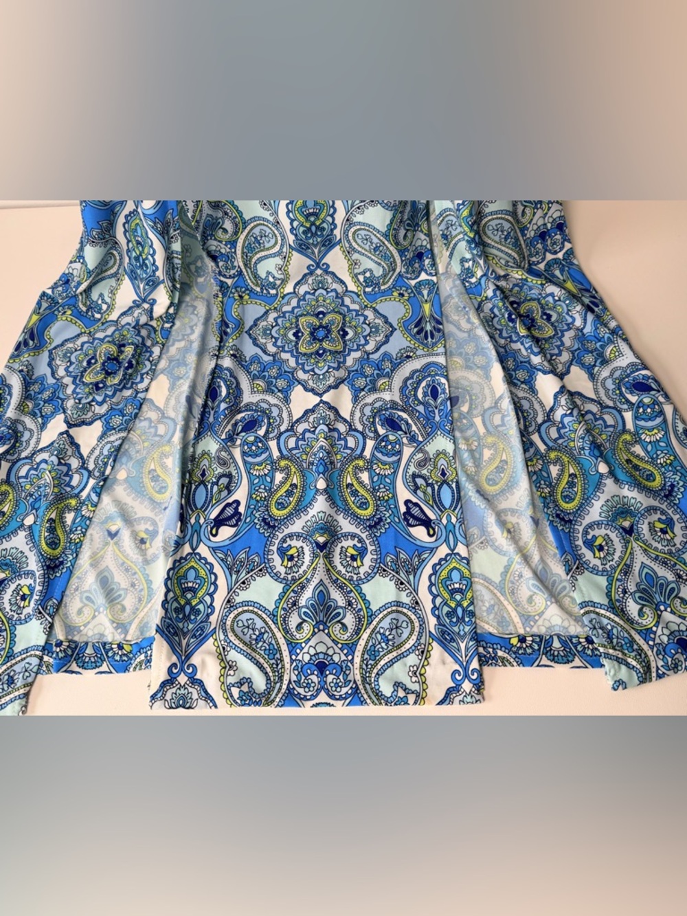 London Times Blue Paisley floral Maxi Dress Size 10 Boho sleeveless - Picture 5 of 12